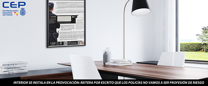 INTERIOR SE INSTALA EN LA PROVOCACIN: REITERA POR ESCRITO, QUE LOS POLICAS NO VAMOS A SER PROFESIN DE RIESGO