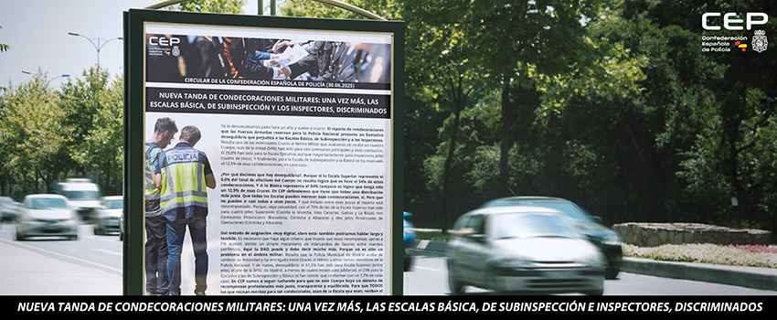 NUEVA TANDA DE CONDECORACIONES MILITARES: UNA VEZ MS, LAS ESCALAS BSICA, DE SUBINSPECCIN Y LOS INSPECTORES, DISCRIMINADOS