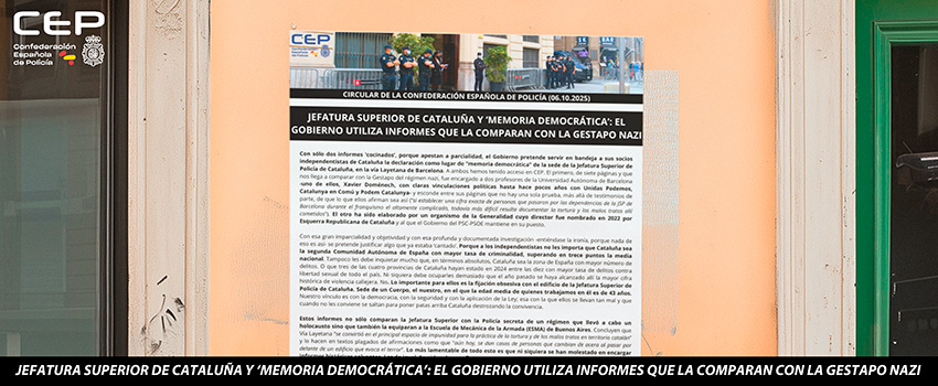 JEFATURA SUPERIOR DE CATALUA Y MEMORIA DEMOCRTICA: EL GOBIERNO UTILIZA INFORMES QUE LA COMPARAN CON LA GESTAPO NAZI